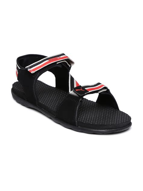 Buy Puma Men Black And Red Striped Silicis Mesh Idp Sports Sandals