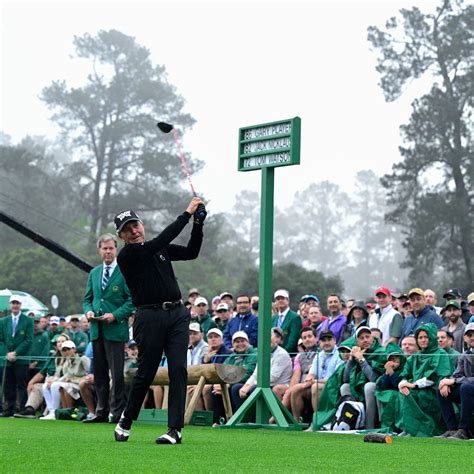 Honorary Starter And Masters Champion Gary Player Plays A Stroke From