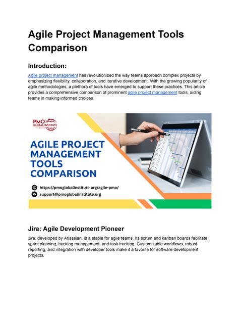 Agile Project Management Tools Comparison Agile Project Management