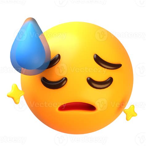 Sad Face With Cold Sweat 3d Emoji Icon 29239954 Png