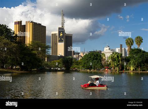 Boating On The Lake In Uhuru Park Central Nairobi Kenya Stock Photo