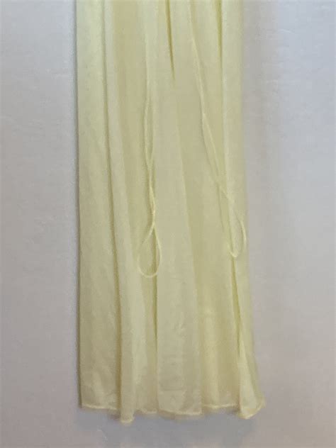 Vintage Vanity Fair Négligée Nightgown Long Semi Sheer Yellow Nylon