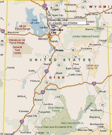 Honeyville, Utah Map