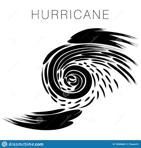 An Abstract Brush Stroke Vector Illustration Of A Single Hurricane In