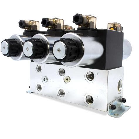 Electric Hydraulic Double Acting Directional Control Valve 3 Spool 25