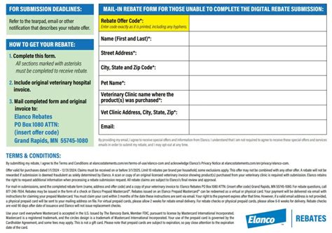 Elanco Mail In Rebate Form Printable Rebate Form