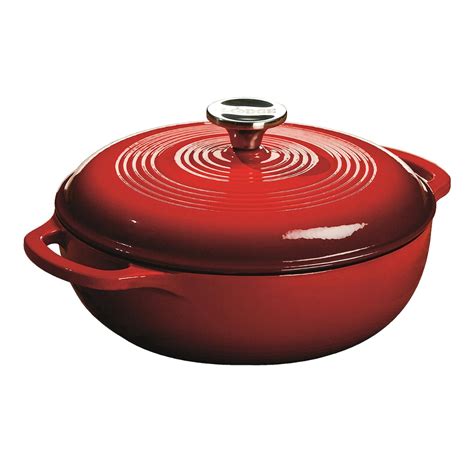 Lodge 3 Quart Enameled Cast Iron Dutch Oven Island Spice Red