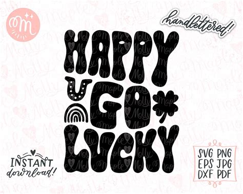 Happy Go Lucky Svg Lucky Svg St Patricks Svg Hippie Svg Etsy