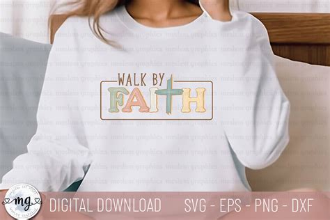 Walk By Faith Christian Svg Graphic By Moslem Graphics Creative Fabrica