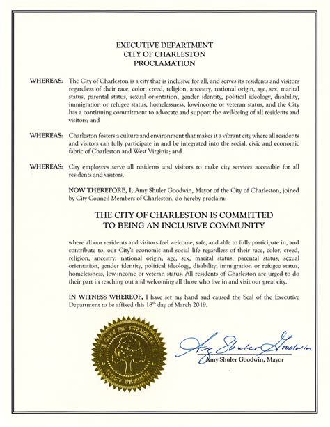 2019 Proclamations City Of Charleston