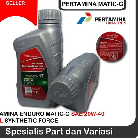 Jual Promo Enduro Matic G Pertamina 800ml 20w40 Oli Motor Matik Honda