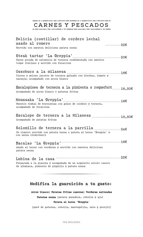 Carta Y Men Actualizados Restaurante La Greppia Marivent Cala