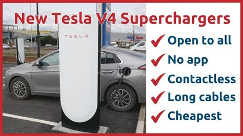 An Advertisement For Tesla V4 Superchargers With The Words Open To All