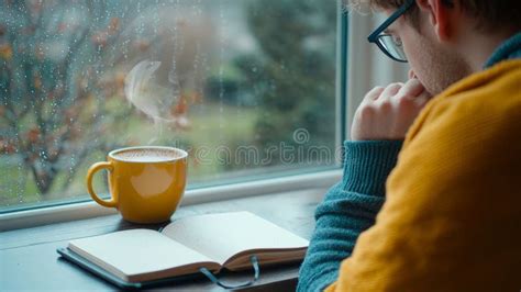 Cozy Scene Featuring Person By Window With Steaming Cup Of Hot