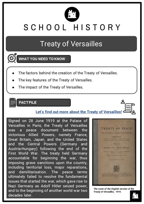 Treaty Of Versailles Worksheets Ks3 And Ks4 Lesson Resources