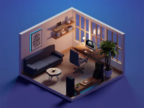 Isometric Rooms Behance