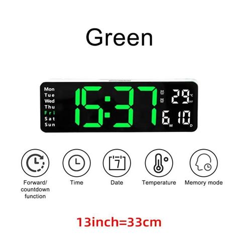 Horloge pendule grande horloge murale numérique LED télécommande