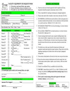 Fillable Online Facility Use Request Form Freechurchforms Comfacility