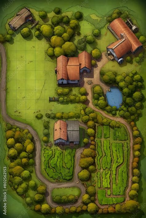 Dnd Battlemap Farm Fields In A Mysterious Landscape 1 Stock