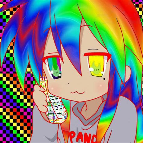 Rainbow Anime Girl Pfp