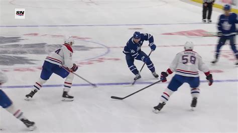 MTL TOR Tavares Scores PPG Against Samuel Montembeault NHL