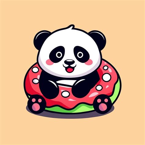 Premium Vector Cute Panda Bear Hand Drawn Flat Stylish Mascot Cartoon