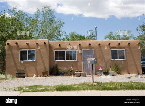 Southwestern adobe style house in New Mexico Stock Photo - Alamy