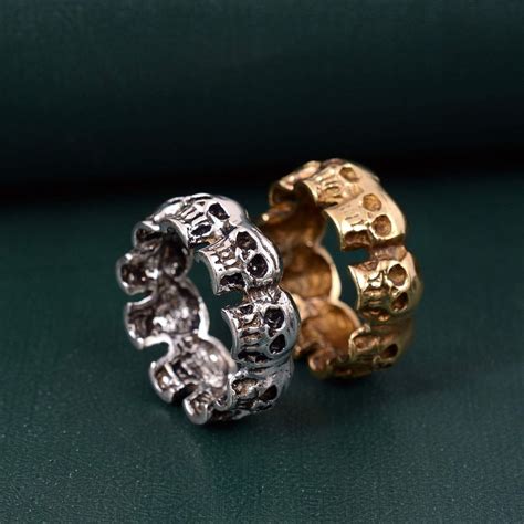 Gold Skull Ring, Skull Ring, Gothic Ring, Horror Ring, Skeleton Ring ...