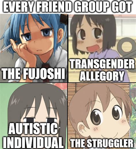 Nichijou Op Every Friend Group Got The Fujoshi Know Your Meme