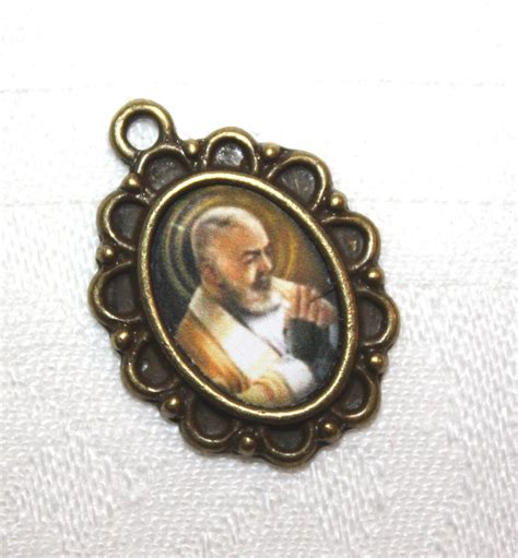 Rosary Ts St Padre Pio Catholic Mini Medal To Add To Etsy