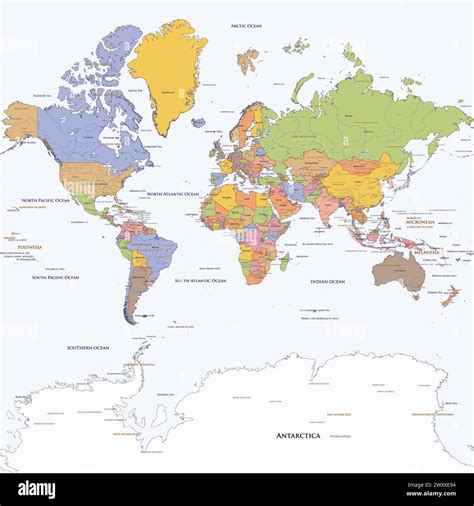 Mercator Projektion Weltkarte Stock Vektorgrafiken Kaufen Alamy