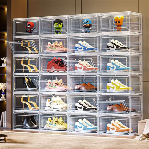 Big Size Shoe Box Hard Plastic Colorful Shoes Rack Storag Organizer