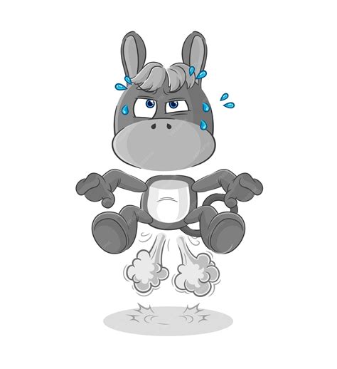 Premium Vector Donkey Fart Jumping Illustration Character Vector