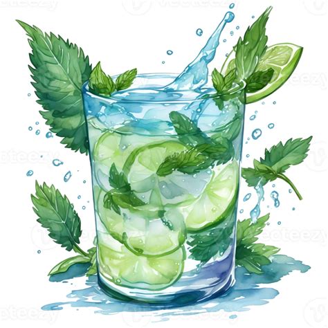 Watercolor Mojito Png Design Generative Ai 27248829 Png