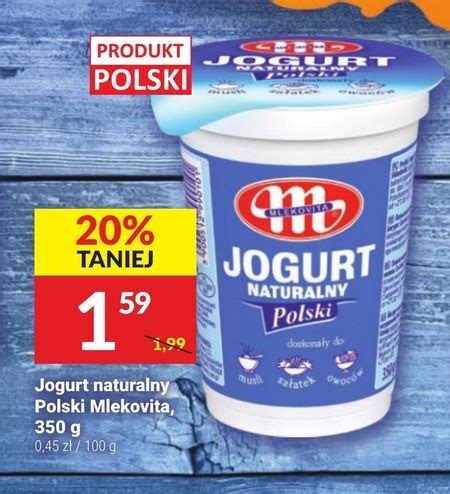 Mlekovita Jogurt Polski naturalny 350 g 20 TANIEJ promocja Twój