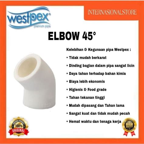 Jual Fitting Pipa Ppr Westpex Elbow 45° L40 Shopee Indonesia