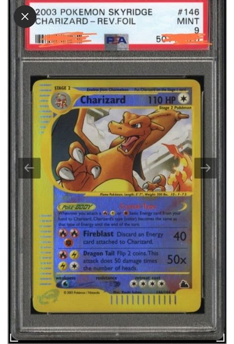 Pokemon Charizard Skyridge 146 PSA 9 Reverse Holo Hobbies Toys