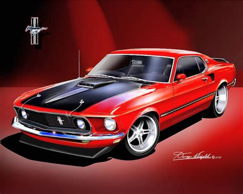 1969 Mustang Boss 429 Fastback Art Prints By Danny Whitfield Comes In 4