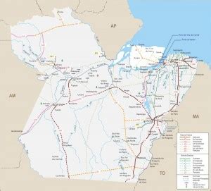 Mapa rodoviário do Pará Geografia InfoEscola