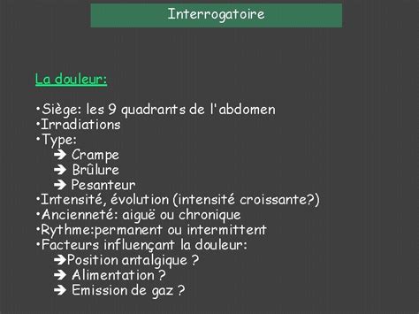 Examen Clinique De Labdomen Principaux Syndromes Semiologie Chirurgicale