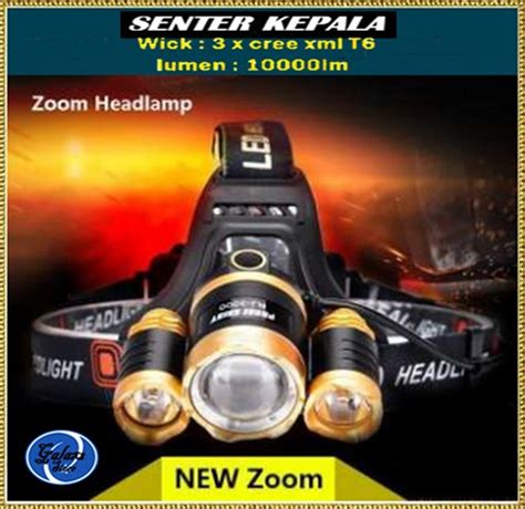 Jual Senter Headlamp Cree XM L 3T6 10000 Lumens Gold Di Lapak Galaxi