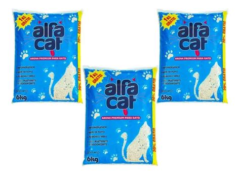 Alfa Cat 3 Bolsas De 6kg Arena Para Gato Aglutinante MercadoLibre