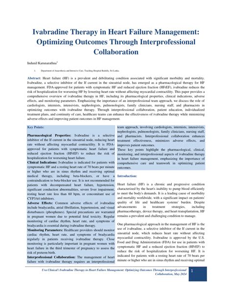 Pdf Ivabradine Therapy In Heart Failure Management Optimizing