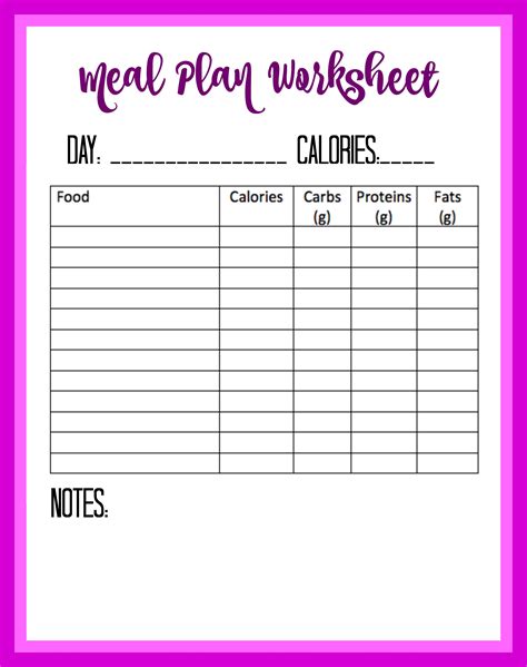 Calorie Counter Chart Free Printable