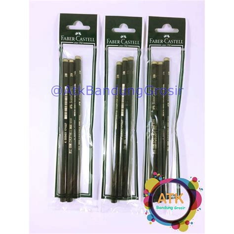 Jual Faber Castell Pensil 9000 2B Set 3 Pensil Ujian Sketsa UN Murah