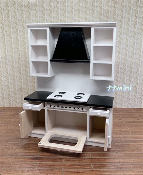 3pcs Dollhouse Miniature Luxury Kitchen Set White Kitchen With - Etsy