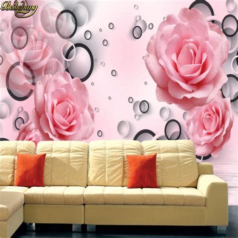 Beibehang Rose Circle Custom Mural Wallpaper 3d Stereoscopic Relief Jade Living Room Tv Backdrop