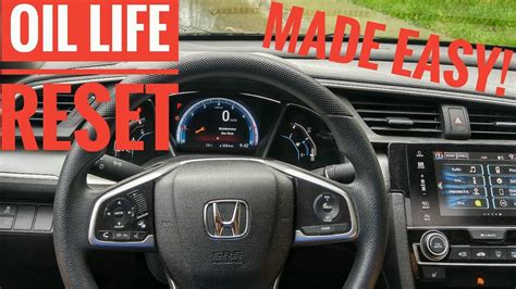 Honda Civic Oil Life Reset 2016 2017 2018 2019 2020 2021 Made Easy