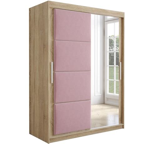 Tapi Ormar 2 Vrata Ogledalo 150x62x200 Natur Sonoma Hrast Roze