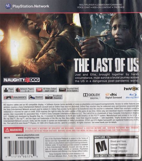 The Last Of Us 2013 Playstation 3 Box Cover Art Mobygames